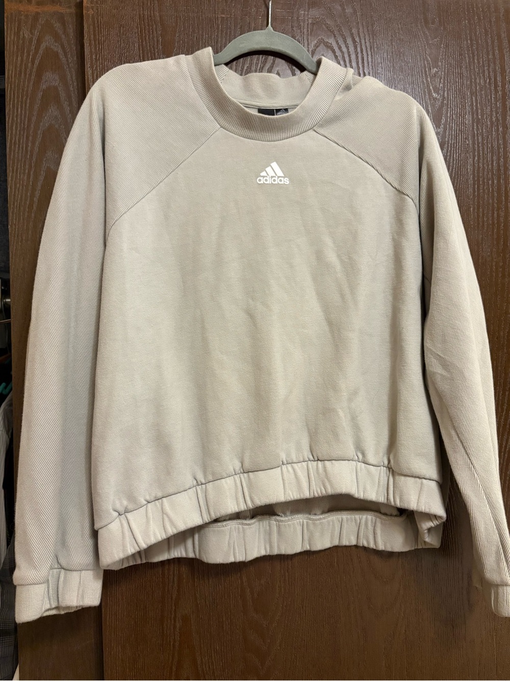 adidas Women's Pale Green/gray Crewneck Pullover Sweatshirt